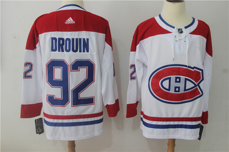 Men Montreal Canadiens 92 Drouin White Hockey Stitched Adidas NHL Jerseys